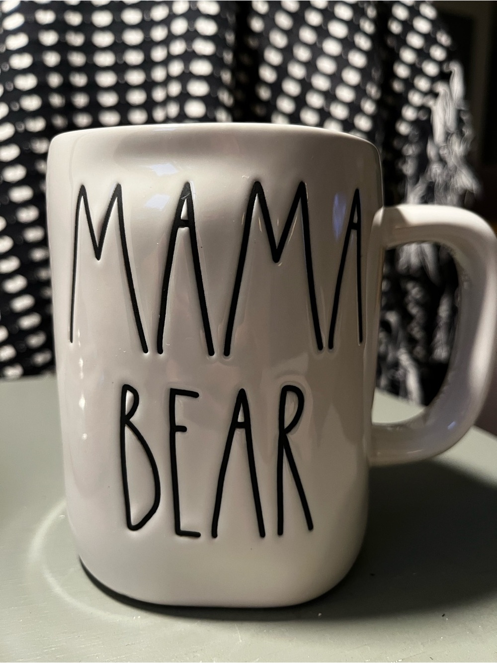 Rae Dunn White Ceramic "MAMA BEAR" Mug with Black Lettering